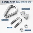 thumbnail image 4 of 14 Pcs Wire Rope Clamps Cable Clamp Wire Rope Clips Cable Clips Stainless Steel Fastener Cable Clamps M8, 4 of 9