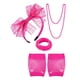 thumbnail image 5 of Moyic 1 juego de disfraces individuales de estilo retro de los años 80, luminosa, accesorios de Cosplay misteriosos, estilo 1, rosa y rojo estilo 1 rosa rojo 2piezas Moyic CBP382788, 5 of 6