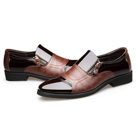 

Men Formal Shoes Elegant Shoes PU Leather Footwear Work Oxfords Modern Comfortable Men Dress Shoes for Career Party Wedding Brown 41