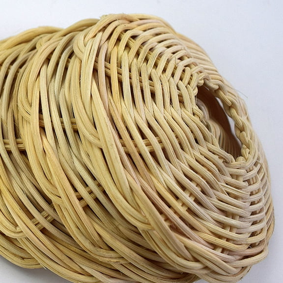 FUTUREORYY Boho Hanging Lampshade Rattan Beige Yellow 10x3.9in for Indoor Use 1Pack