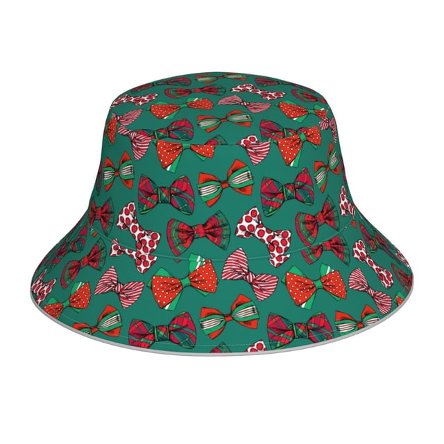 Balery red and green bow tie Sombreros para el sol para hombre y mujer, sombrero de pescador con UPF 50+