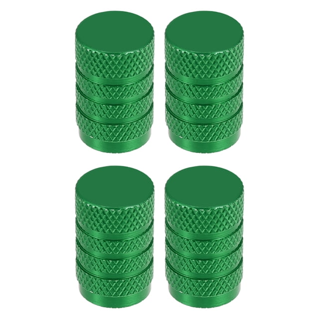 Tapas de vástago de válvula de neumático universal, tapas de vástago de válvula para coche, SUV, bicicleta, camiones, motocicletas, 17 mm, aleación de aluminio, verde, 4 piezas
