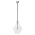 thumbnail image 2 of Hunter - Maple Park 1-light Brushed Nickel, Medium Size Pendant Light, Dimmable, Casual Style, Bell Shaped, for Bedrooms, Dining, Living Rooms - 19567, 2 of 7