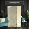 thumbnail image 2 of Oriental Furniture 6 ft. Tall Ivory Pattern Canvas Room Divider - 3 Panel, 2 of 7