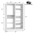 thumbnail image 3 of Homieasy 50" Walk-in Closet System 2 Sets, Floor Stand Closet Organizer System with Hanging Rods & Storage Shelves, Heavy Duty Closet Built-in Shoe Rack, Adjustable, for Bedroom/Closet, White, 3 of 7