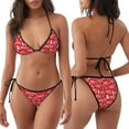 thumbnail image 3 of Naloa Christmas Hohoho Print Women Halter Bikini Set ,Two Piece Triangle Swimsuit,Tie Bathing Suit,Sexy Triangle Two Piece Swimwear, 3 of 5