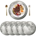 thumbnail image 3 of Grey Moon Placemats Round Table Mats Non-Slip Washable Heat Resistant Kitchen Place Mat for Home Dining Coffee Tabletop (4PCS) Home Decor, 3 of 7