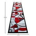 thumbnail image 4 of Emma + Oliver 3'x10' Accent Rug with Abstract Geometric Design in Gradient Shades of Red, Gray, Black and White with Jute Backing, 4 of 6