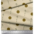 thumbnail image 3 of Soimoi Beige Moss Georgette Fabric Dots & Leaves Print Fabric by Yard 44 Inch Wide, 3 of 3