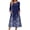 Navy-Floral, variant on Fantaslook Fall Dresses for Women Smocked 3/4 Sleeve Dress Floral Midi Casual Dresses with Pockets