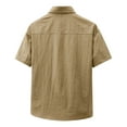 thumbnail image 4 of Men's Short Sleeve Casual Shirt Nylon Workwear Button Down with Multiple Pockets Loose Fit Comfortable for Daily Wear Spring Summer Fall Mens Summer Lightweight Pullover Tee Shirts, 4 of 8