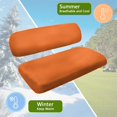 thumbnail image 5 of Yuyamidu Orange Golf Cart Bench Seat Cover Backrest Cover Summer Golf Cart Seat Cushion Fashion Club Car Seat Protector Universal Fit 2-Seat Golf Cart, 5 of 7