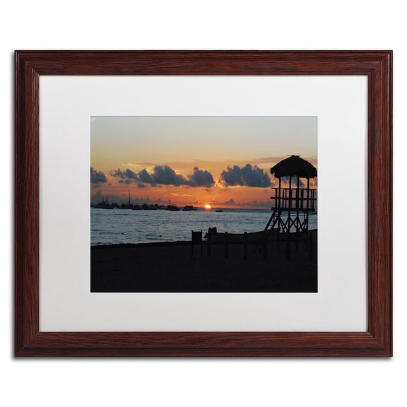 Trademark Fine Art "Me Ke Aloha Pumehana" Canvas Art by Monica Mize, White Matte, Wood Frame