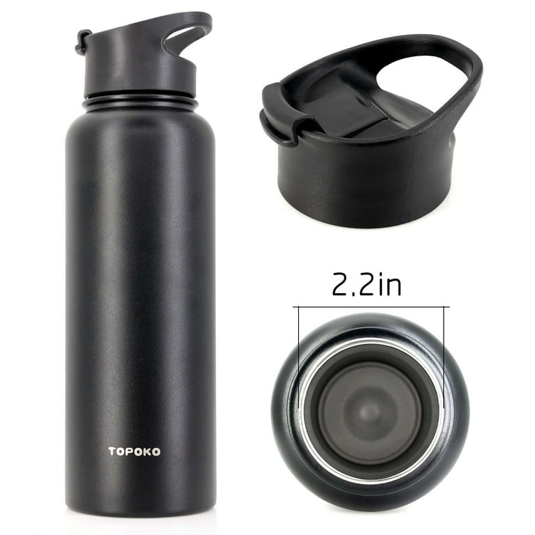 Glasstic Worry-Free BPA Free Glass Water Bottle - Black Flip Cap Sports Lid