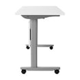 thumbnail image 6 of Emma + Oliver Heavy-Duty Flip Top Training Table with Nesting Design, Privacy Panel, T-Legs, 1" White Tabletop, Gray Metal Frame - 60" x 24", 6 of 15
