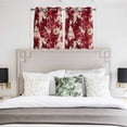 thumbnail image 3 of Chinese Flowers Kitchen Curtains Window Panels, Spring Pink Botanical Blooms Flowers Insulated Window Treatment Curtain, Grommet Curtains for Bedroom/Living Room/Bathroom, 2 Piece 52"Wx45"L, 3 of 8