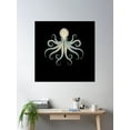 thumbnail image 2 of Hastily Crafted Minimalist Octopus Illustration Poster Wall Art, Modern Wall Decor For Living Room Bedroom, 30x30 UNFRAMED, 2 of 3