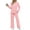 Pink, variant on Two Piece Sets for Women Casual Fall Outfits Sets Slit Side Stiching Tops and Wide Leg Pants with Pockets Trendy Cozy Tracksuits