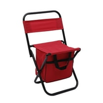 Deeceymbur Fishing Chair with Storage Bag, Outdoor Folding Chair, Compact Fishing Stool, Portable Camping Stool Backpack Chair with Oxford Cloth, for Fishing and Camping Red