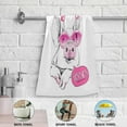 thumbnail image 4 of Coolnut Cute Pig Pink Bath Hand Towels 2 PCS, Ultra Soft and Highly Absorbent, Valentines Day Decorative Fingertip Face Towel for Home, Bathroom, Kitchen, 28.3"x14.4", 4 of 4