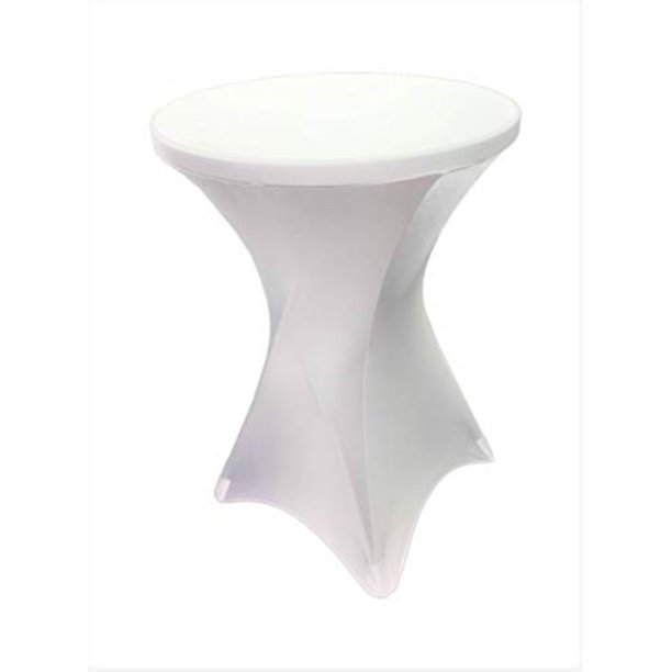 Event Linens White Spandex Cocktail Table Cover Fitted High Top Table