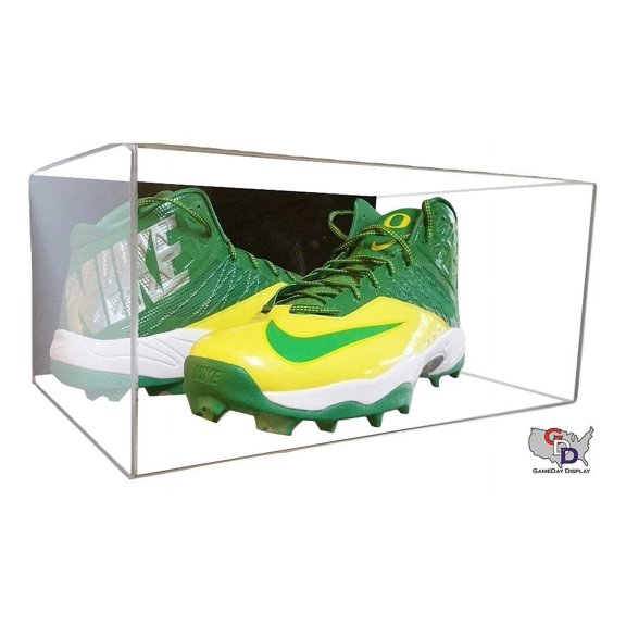 Acrylic Wall Mount Large Shoe Pair Display Case Size 17 and Under by GameDay Display