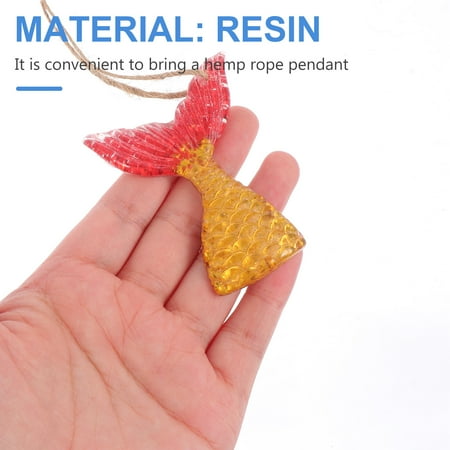 

7Sets Mediterranean Style Pendants Resin Fishtail Pendants Fish Tank Supplies
