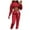 Red, variant on EDFBUYKRS Female Long Sleeve Hoodie Women's Fashion Hoodie and Sweatsuit Set for Yoga Sports Casual Wear Comfortable Solid Color Tracksuit Athletic Outfit with Hooded Sweatshirt S