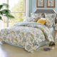 thumbnail image 1 of Ropa de Cama Floral Europeo Hojas Verde Reina 3 Pcs Barroco Funda Nórdica Set 100%., 1 of 7