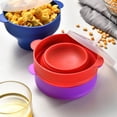 thumbnail image 3 of Foldable Silicone Popcorn Maker, Microwave Popcorn Bowl with Ventilated Lid, Oven-Safe Heat Popcorn Bucket for Snacks Storage, 3 of 6