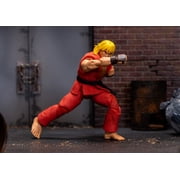 Jada Toys Street Fighter II Ken Action Figure Wave 2 - 6 Tall, Interchangeable Heads, Hands, Fireball Accessory