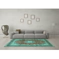 thumbnail image 3 of Ahgly Company Indoor Rectangle Persian Turquoise Blue Traditional Area Rugs, 6' x 9', 3 of 4