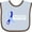 Blue and Chocolate, variant on Inktastic Hydrocephalus Warrior with Light and Dark Blue Ribbon Boys or Girls Baby Bib