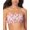 White, variant on California Waves Women's Multi Color Printed Stretch Bikini Smocked Removable cups Tie Convertible Bandeau Swimsuit Top L