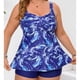 thumbnail image 4 of Trajes de baño Amzcrzy Tankini para mujer, trajes de baño, traje de baño Bikini para mujer, estampado de moda con almohadilla para el pecho sin aros, traje de baño Bikini azul, L, 4 of 8