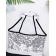thumbnail image 6 of Moggemol Kids Girls Halter Sleeveless Sequins Modern Jazz Ballet Dance Dress Camisole Gymnastics White 8, 6 of 7