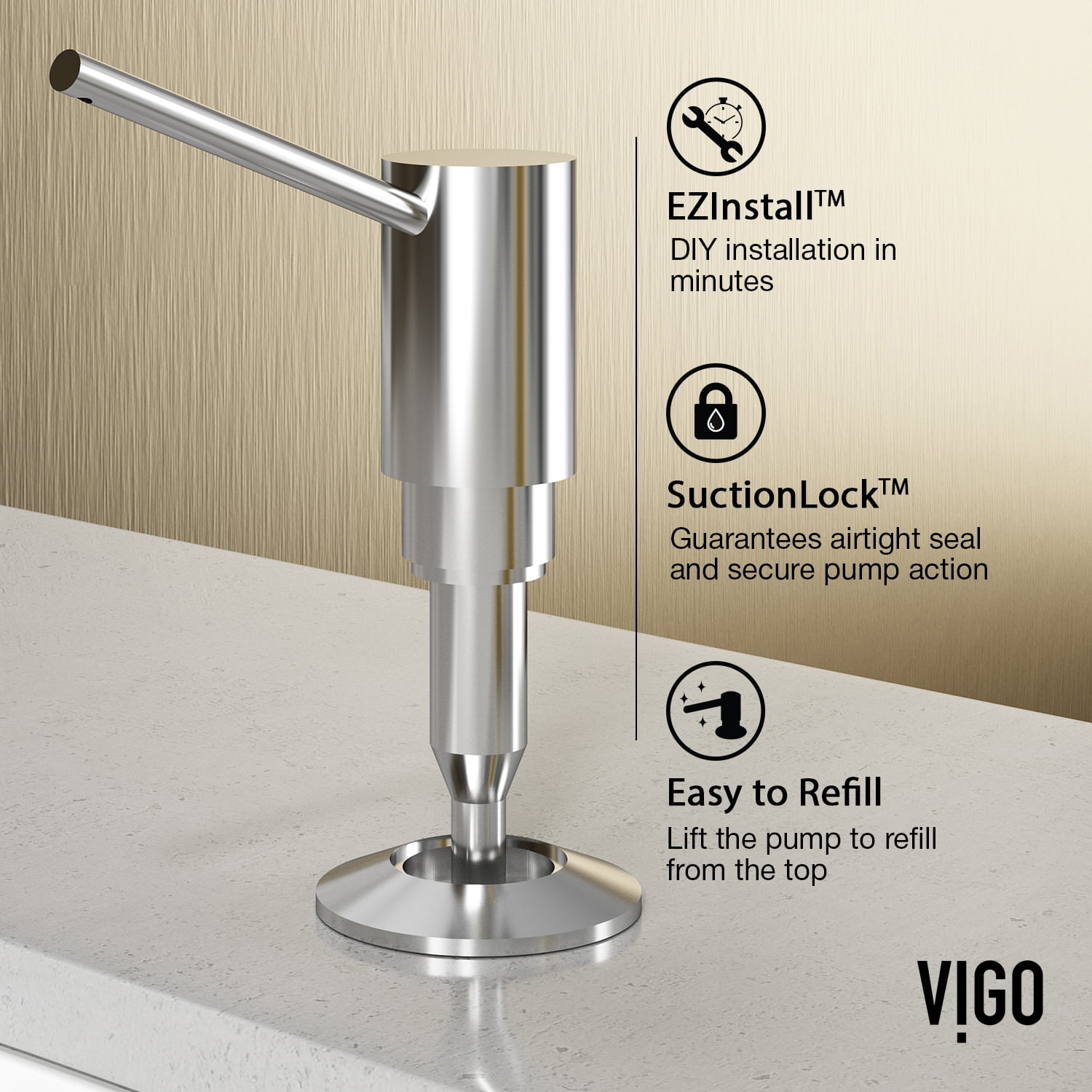 VIGO Braddock Kitchen Soap Dispenser in Chrome