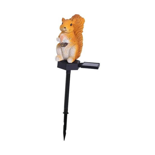 koolsoo LED Light up Lawn Ornament Animal Statue Courtyard Solar Lights Garden Stake Squirrel11x11x33.5cm