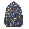 thumbnail image 3 of Sunflower and Bee Blue Pattern Cute School Backpack Bag with Padded Back and Adjustable Shoulder Straps 16.9 X 12.6 X 5.9 Inches, 3 of 5