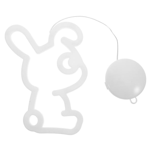 Luces colgantes para ventana de Pascua, decoración de conejito, letrero para puerta, luces de conejo, decoración de habitación con ventosa para suministros de fiesta de Pascua