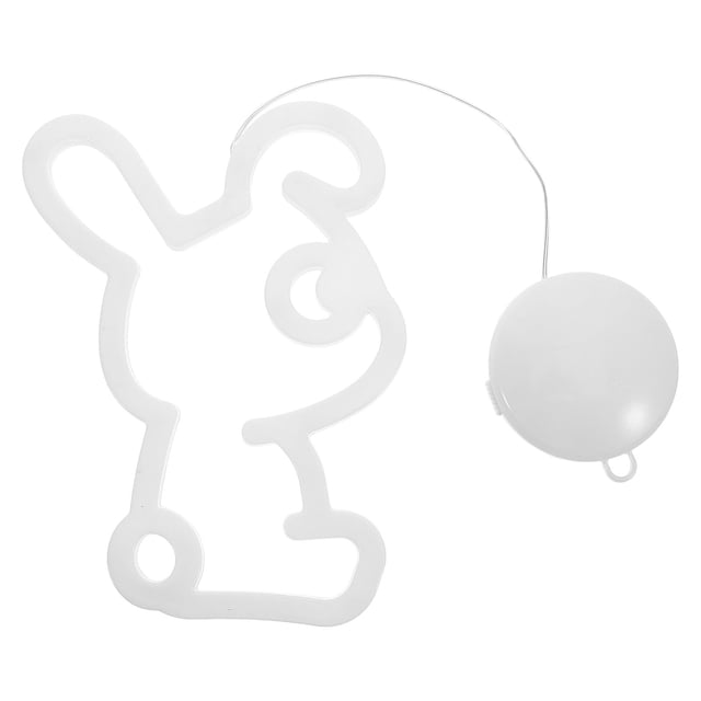 Luces colgantes para ventana de Pascua, decoración de conejito, letrero para puerta, luces de conejo, decoración de habitación con ventosa para suministros de fiesta de Pascua