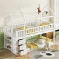 thumbnail image 4 of Euroco Twin over Twin Bunk Bed with Storage Shelf and Drawers, White, 4 of 9