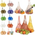 thumbnail image 2 of Portable Reusable Washable Cotton Shopping Mesh Bags Fruit Vegetable Grocery Bags Foldable Supermarket Shopping Mesh Bag, 2 of 10