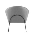 thumbnail image 6 of Gunnar Light Grey/Black PU Leather Accent Chair - Armless, Black Matte Base, Barrel, 6 of 10