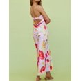 thumbnail image 3 of Vestido largo Realtix con estampado de satén de verano sin espalda para mujer, 3 of 5