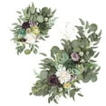 thumbnail image 1 of Arco de flores para boda, botín Floral, telón de fondo, flor falsa hecha a mano, botín de flores artificiales para adorno de puerta delantera Púrpura, 1 of 9