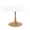 White, variant on LeisureMod Bristol 35" Round Dining Table with Sintered Stone Top and Natural Wood Steel Pedestal Base for Modern Kitchen and Dining Room