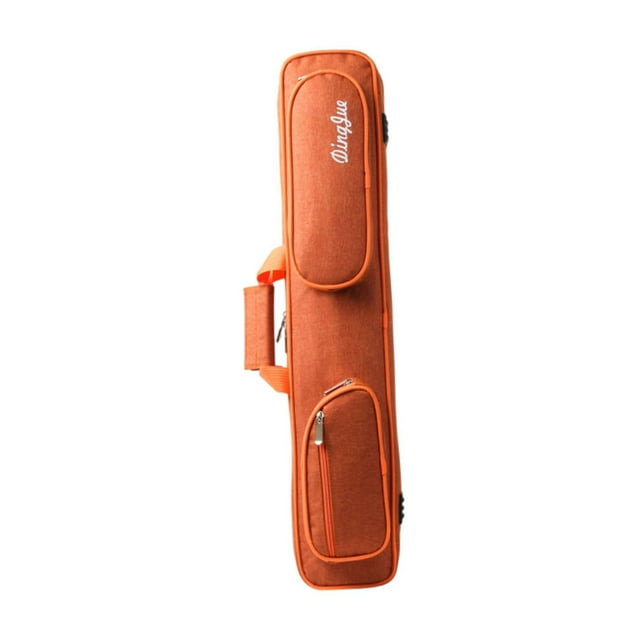 Organizador de casos de cue de la piscina que transporta regalo con correa para el hombro resistente a los rasguños 1/2 billar de billar de billar de Naranja