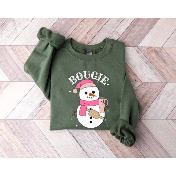 Bougie Snowman Sweatshirt, Snowman Sweatshirt, Cute Snowman Christmas Shirt, Christmas Sweatshirt, Christmas Woman Shirt, Christmas Gift