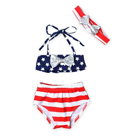

Girls Star Swimwear Two-piece Swimsuit Suit Beach Toddler Bathing Striped Baby Girls Swimwear